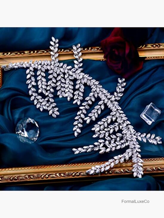 2 Pack Bride Wedding Headbands Rhinestone Tiara Headpiece Hair Comb main image 6